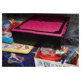 Assorted Toys and Games - Roller Skates, Board Games, Barbie Case, Radio Flyer Wagon