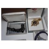 Assorted Jewelry in Gift Boxes - Bolo Tie, Pendants, Earrings