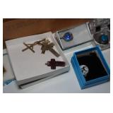 Assorted Jewelry in Gift Boxes - Bolo Tie, Pendants, Earrings