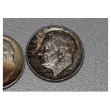 US Silver Dime Coins - Roosevelt, Mercury