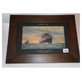 Cunard Line RMS Lusitania and Mauretania Framed Picture
