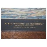 Cunard Line RMS Lusitania and Mauretania Framed Picture