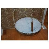 Vintage Hollywood Regency Style Hanging Lamp with Marble Table Top