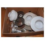 Light Fixtures and Shades, Wicker Baskets, Antique Scales