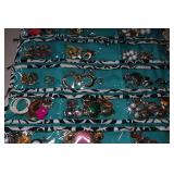 Hanging Jewelry Organizer with Earrings and Brooches