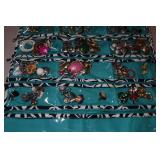 Hanging Jewelry Organizer with Earrings and Brooches