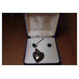 Sterling Silver Heart Pendant and Earring Set