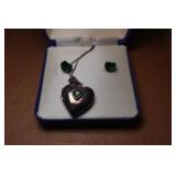 Sterling Silver Heart Pendant and Earring Set