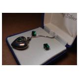 Sterling Silver Heart Pendant and Earring Set