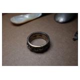 Sterling Silver Pieces - Tray, Candlestick, Ring