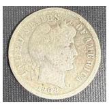 1908 Barber Dime