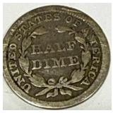1858 Seated Liberty Half Dime