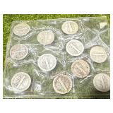 Lot of 11 Mercury Dimes