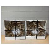 LOT OF 2 Hearth & Hand With Magnolia 21" Preserved Spring Grass and Flower Wreath - Hearth & Hand