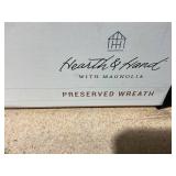 LOT OF 2 Hearth & Hand With Magnolia 21" Preserved Spring Grass and Flower Wreath - Hearth & Hand