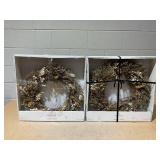 LOT OF 2 Hearth & Hand With Magnolia 21" Preserved Spring Grass and Flower Wreath - Hearth & Hand