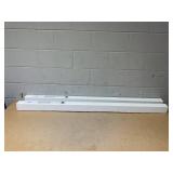 LOT OF 2 Project Source 66-in to 120-in White Steel Wide-pocket curtain rod