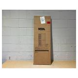 14 1/2"W x 43"H Mid-America Vinyl, Standard Size Cathedral Top Center Mullion, Open Louver Shutter, w/Installation Shutter-Lok