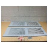 14 1/2"W x 43"H Mid-America Vinyl, Standard Size Cathedral Top Center Mullion, Open Louver Shutter, w/Installation Shutter-Lok