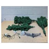 Goplus 6.5ft Prelit Pencil Christmas Tree, Premium Hinged Fir Tree, with Warm White LED Lights and Solid Metal Stand, Easy Assemble, Ideal Artificial Xmas Tree for Home and Office