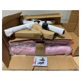 Giantex Criss Cross Chair, Fabric Cross Legged Office Desk Chair No Wheels (Maybe Missing Hardware)