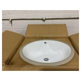 Signature Hardware 18" Oval Porcelain Undermount Sink, White SH129029WH