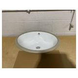 Signature Hardware 18" Oval Porcelain Undermount Sink, White SH129029WH