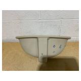 Signature Hardware 18" Oval Porcelain Undermount Sink, White SH129029WH