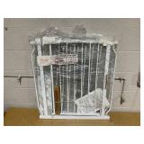 HOOEN Extra Wide Baby Gate for Doorways Stairs 76.38-86.3 Inch Large Long Pressure Mounted Dog Gates Indoor Walk Through Child Gates for Kids or Pets White Safety Gate (White, 76.38-86.3")