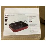 Kitchen HQ 16" Diamond Ceramic Nonstick Roasting Pan with Rack