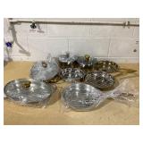 15 Piece Rose Gold Pots and Pans NON MATCHING SET