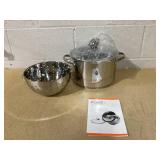 Wolfgang Puck 3pc 7-Quart Stainless Steel Pasta Pot w/Swinging Insert