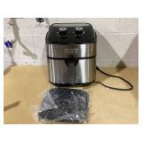 Wolfgang Puck 9.7QT Stainless Steel Air Fryer, Large Single Basket Design, Simple Dial Controls, Nonstick Interior