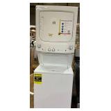 GE 3.8 cu. ft. Washer 5.9 cu. ft. Electric Dryer Combo in White (Slightly Used. Missing Top Handle, Dryer Vent/Filter)