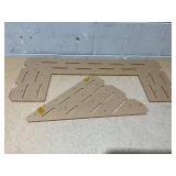 LUVCOSY Acrylic Shelf Compatible with Rudsta Wide Cabinet - 8mm Thick, Clear Acrylic Shelf Fit for Wide Rudsta Short Glass Cabinet, Greenhouse Accessories - Horseshoe & Triangular, 2 Pack