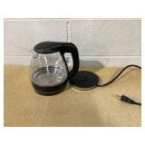 OVENTE Electric Kettle, 1.5L Borosilicate Glass Countertop Water Heater and Boiler for Coffee or Tea, BPA-Free, Auto Shut-Off, Boil-Dry Protection, Removable and Washable Spout Filter, Black KG83B