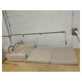 Blissful Diary Khaki Dinosaur 2-in-1 Soft Toddler Couch Fold Out, Toddler Chair, Convertible