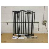 InnoTruth 29.540.75" Baby Gate for Stairs, 30" Tall Dog Gates for Doorways & Hallways, Safety Gate for Kids & Pets, Pressure-Mounted Walk-Through with Dual Lock & 2-Way Swing, Black