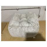 HIGOGOGO Square Stuffed Pouf Ottoman, Corduroy Poufs with Foam Chunk Filling, Furry and Fluffy Pouf Foot Stool Storage Ottoman, 21 X 21 X 13 Floor Poufs Foot Rest for Living Room, Beige