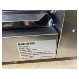 Seeutek Hot Dog Roller 1800W Stainless Hot Dog Machine W/Dual Temp Control Glass Hood Acrylic Cover Warmer Shelf Removable Oil Drip Tray