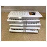 (5 pack) Imperial 4-inch x 10-inch White Plastic Louvered, Floor Register, Rectangular, Household Vent Cover