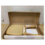 Costway Rattan Accent Chairs Set of 2 Bamboo Frame Cane Woven Backrest &Seat Dining Room