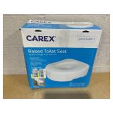 Carex Raised Toilet Seat with 5 in Height, Slip-Resistant & Removable, 300 lb Limit