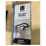 Umbra Twilight Double Curtain Rod Set  Wrap Around Design is Ideal for Blackout or Room Darkening Panels, 66-144 Inch, Black