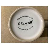 Elama 16-Piece Luna Embossed Scalloped White Stoneware Dinnerware Set (Service for 4)