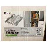 LOT OF 2 14 in. W x 21 in. D Silver Metal Pull Out Cabinet Organizer