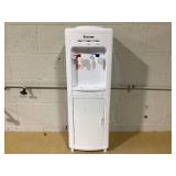 COSTWAY Water Cooler Dispenser for 3-5 Gallon Bottle, Top Loading Hot and Cold Water Dispenser with Storage Cabinet