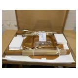 Tangkula 31.5" Acacia Wood Patio Bar Table, Round Bistro Table with Umbrella Hole, Outdoor Dining Table for Garden, Backyard, Poolside