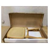 Costway Rattan Accent Chairs Set of 2 Bamboo Frame Cane Woven Backrest &Seat Dining Room