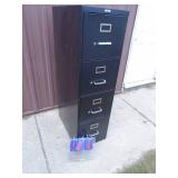 4 drawer filing cabinet. With hanging files. Used condition. As shown.